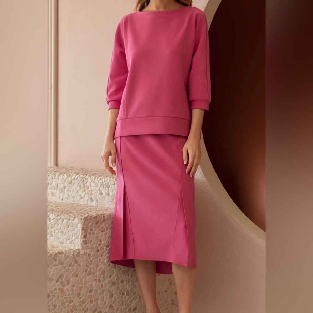 JoH Apparel Matching Top/Midi Pencil Skirt Set Women’s Soft Pink